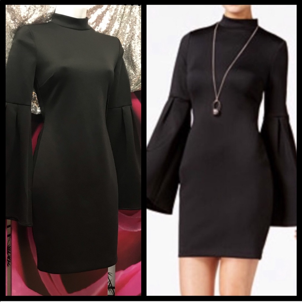 Bell sleeves mock neck GUESS dress